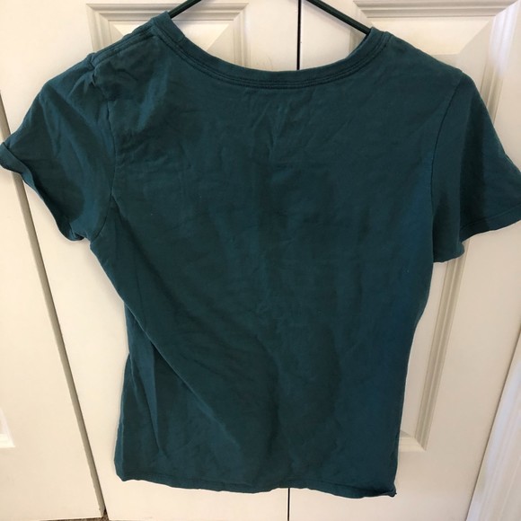 Nike Slim Fit Cotton Top Green Swoosh Girls L - Picture 3 of 6